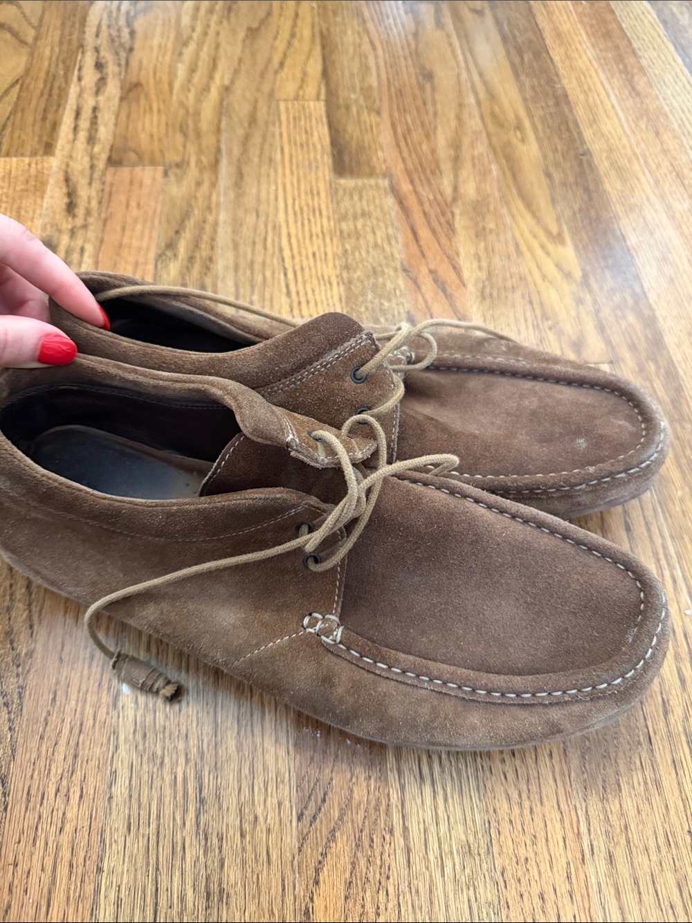 Brown Suede Men's Casual Lace-Up Shoes - Picture 2 of 4